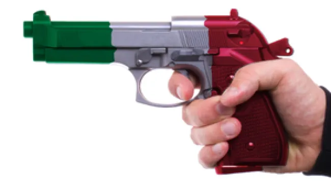 Italy flag on gun